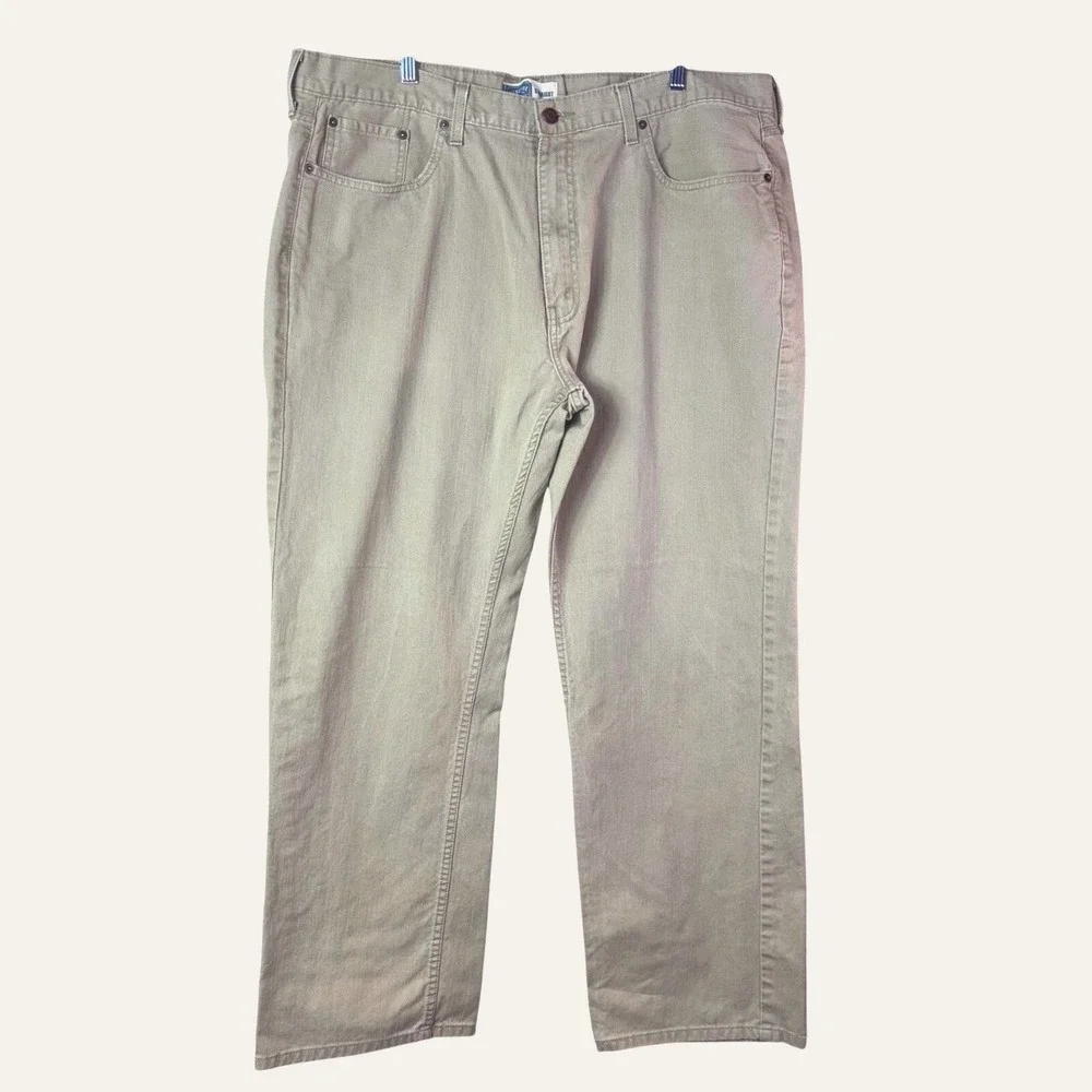 Signature Levi Strauss Men's Straight Leg‎ Tan Denim Pants Size 42x32